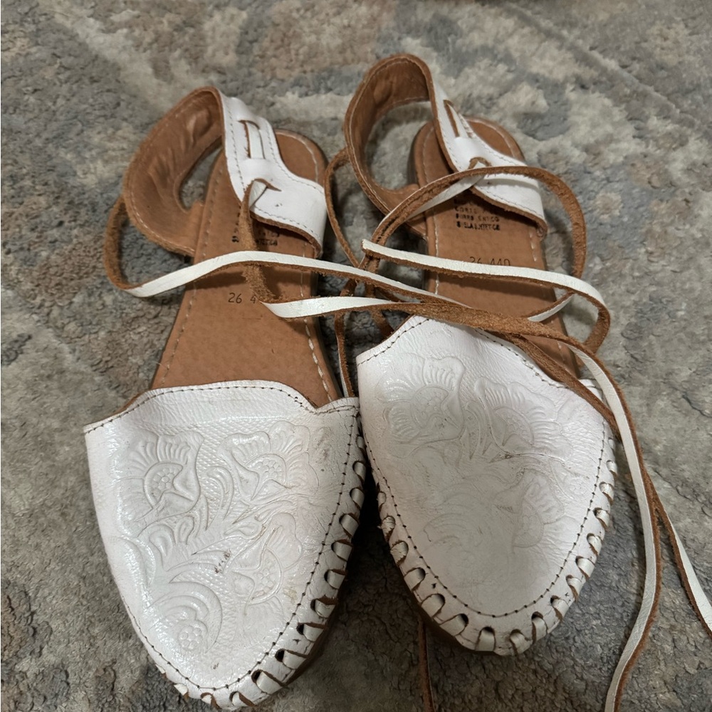 Primark White and Brown Espadrilles with Braided Sole